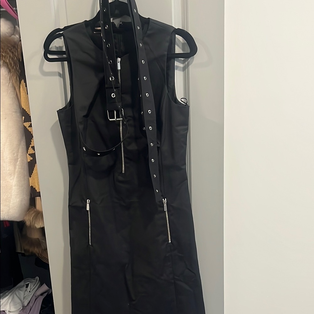 Michael Kors Black Halter Sheath Mini Dress